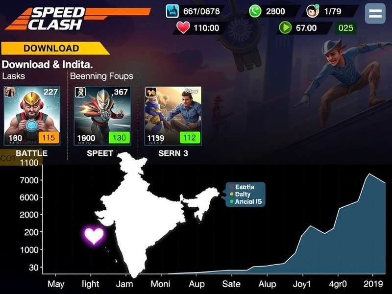 Speed Clash India gameplay screenshot showing character selection and battle interface
